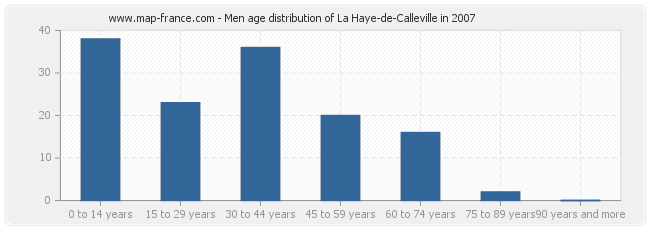 Men age distribution of La Haye-de-Calleville in 2007